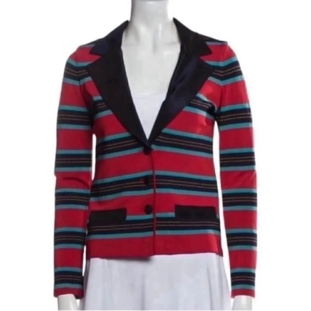 Zac Posen Striped Red/Blue Blazer (Size Small)